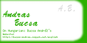 andras bucsa business card